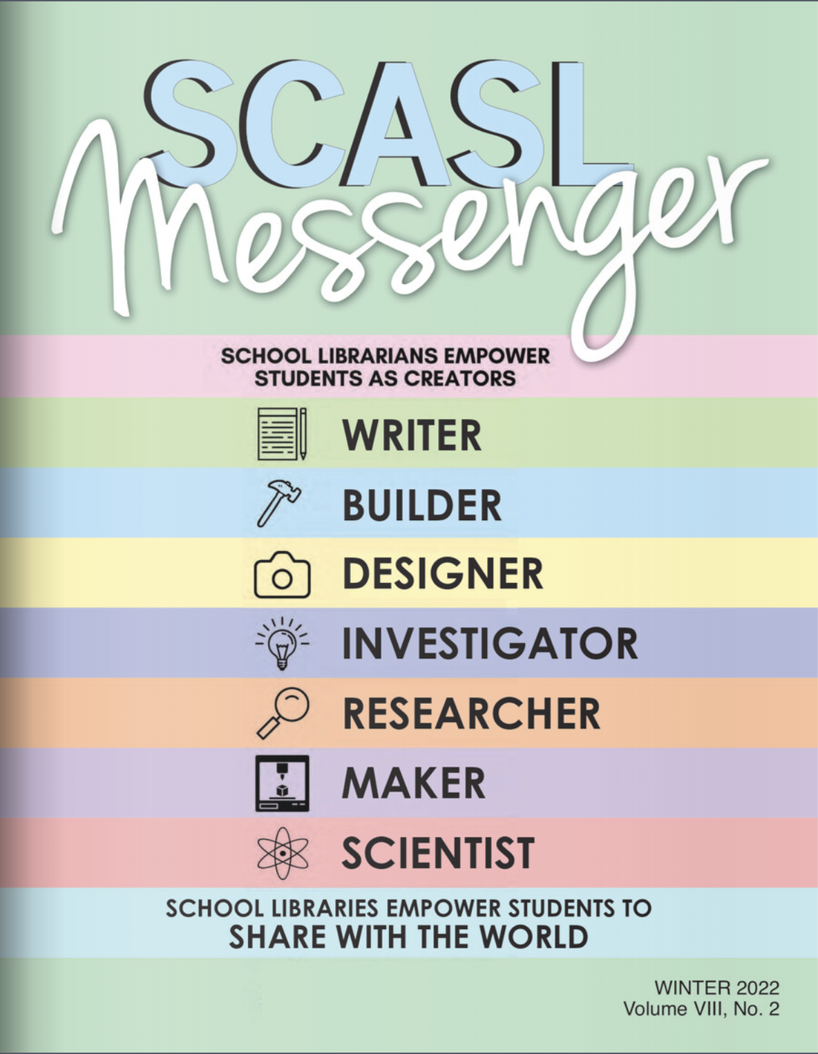 screenshot of the front cover of the Winter SCASL messenger
